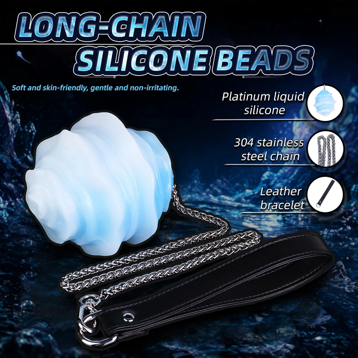 YOCY Fantasy Egg Toys With Long Chain Platinum Silicone Anal Plugs Balls Anus Vaginal Expanding Eggs BDSM Sex Toy For Women Men