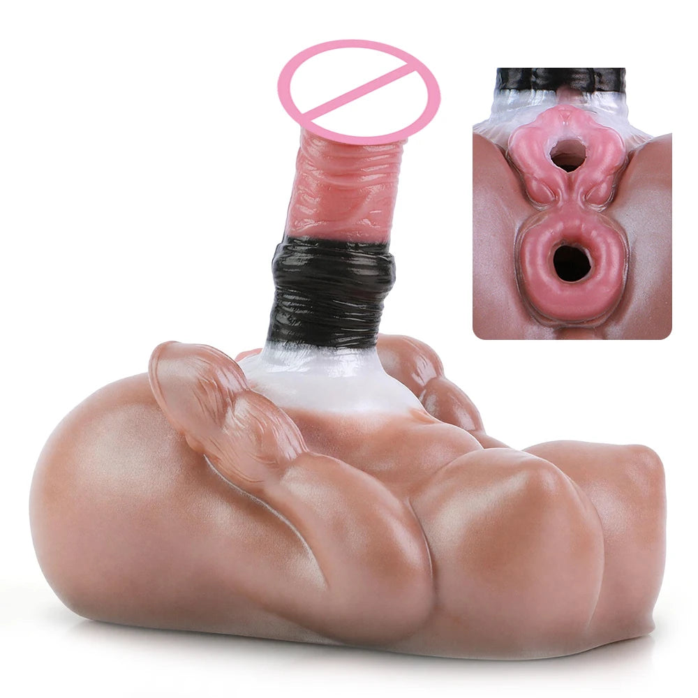 GEEBA Futanari Male Masturbator Double Hole Pocket Pussy Adult Sex Toys For Men Soft Silicone Adult Onahole Realistic Stroker