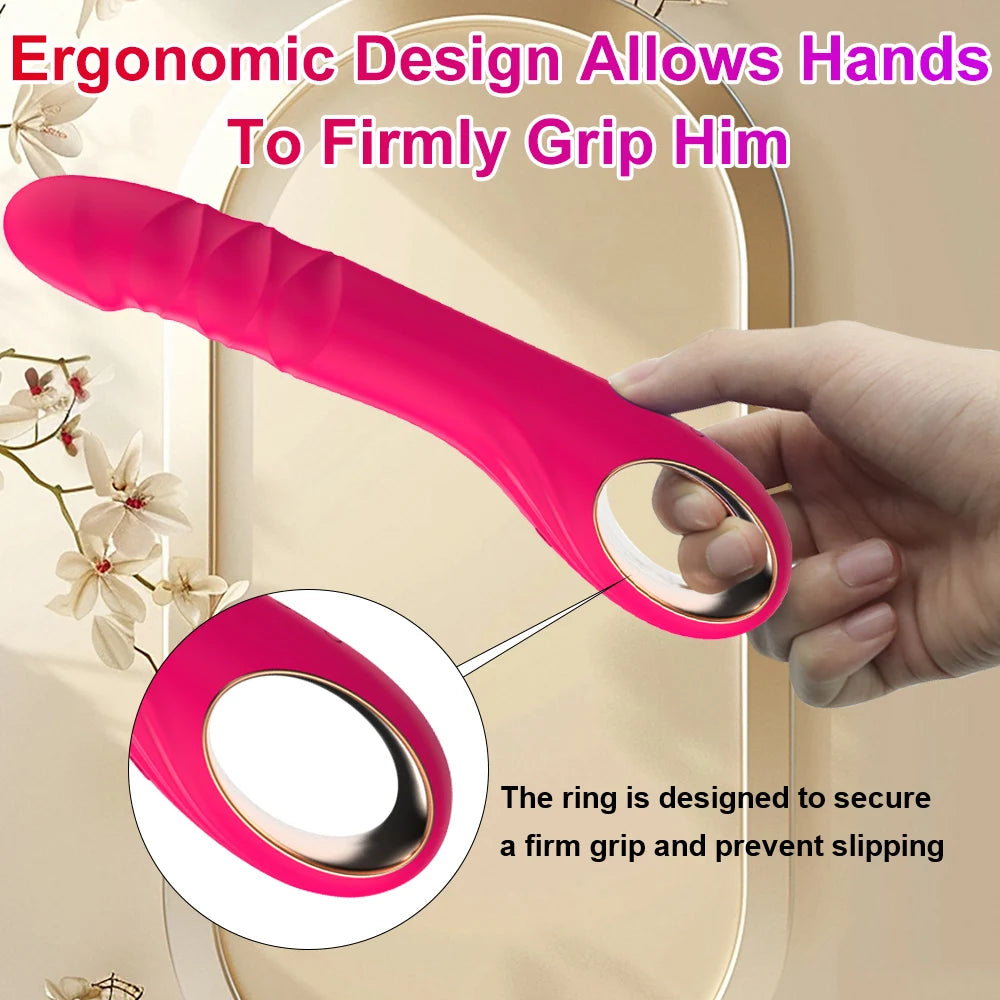Thrusting Dildo Vibrator G pot Clitoral Anal Stimulator with 10 Thrusting Vibrating Modes Adult Sex Toy for Women Couples