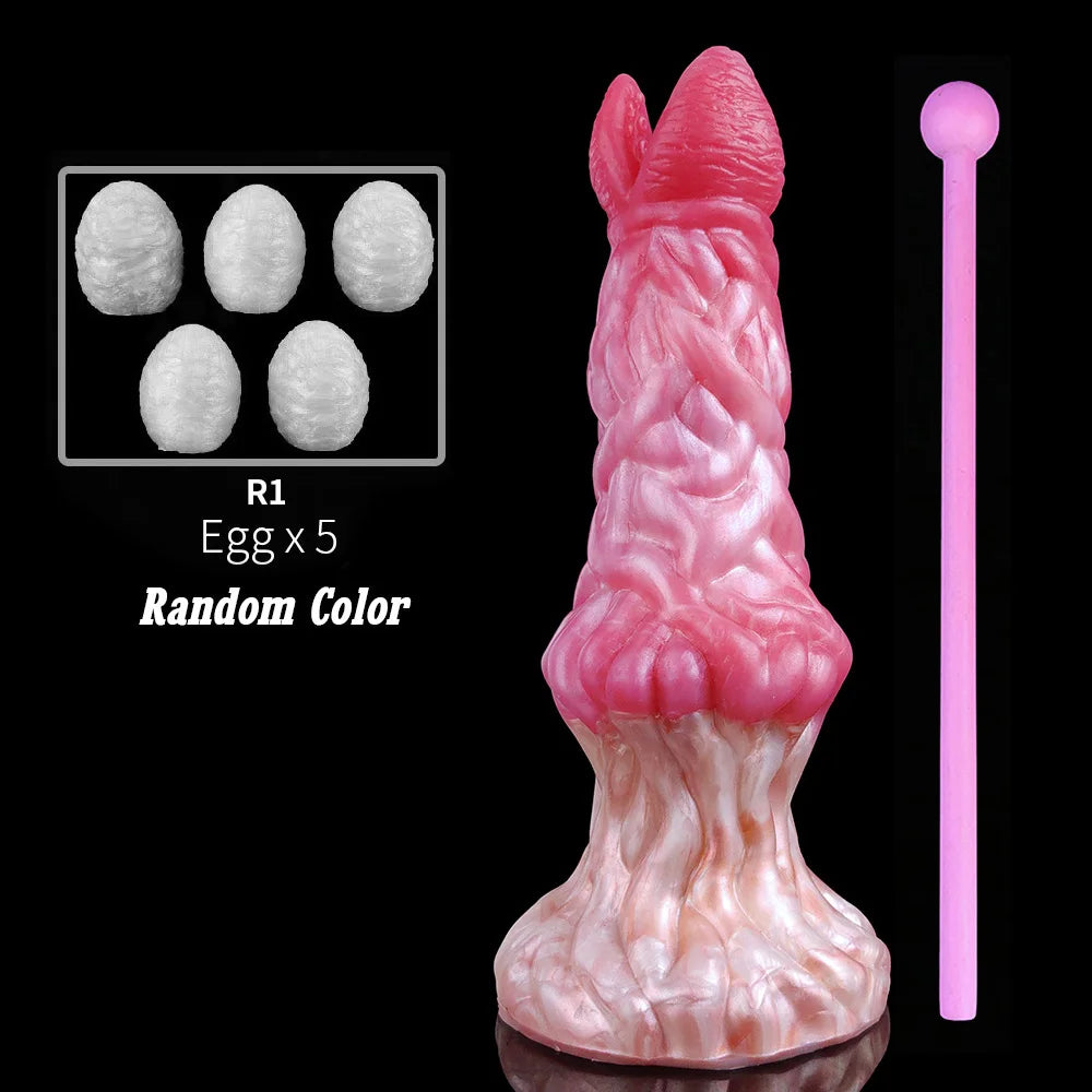 YOCY Silicone Ovipositor Dildo Colorful Lay Eggs Fantasy Anal Plug Vaginal Anus Stimulator Sex Toy For Women Men